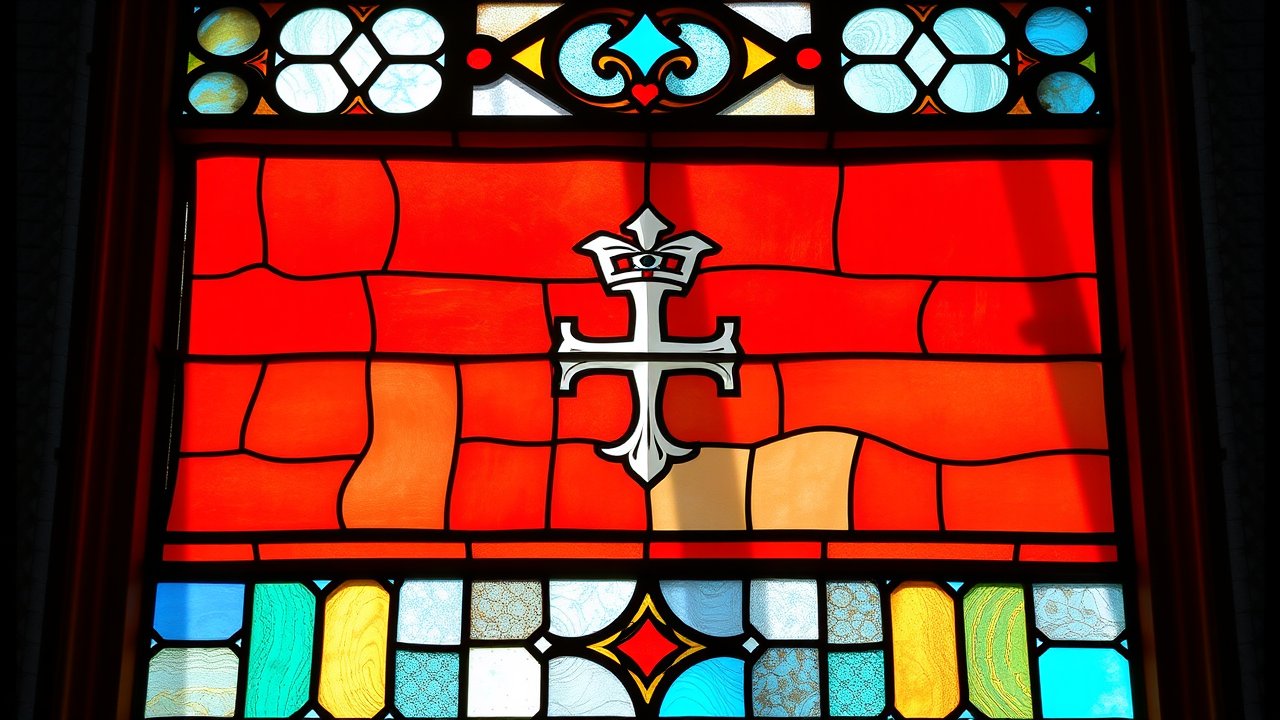 Flag of Monaco 🇲🇨 in stained glass style