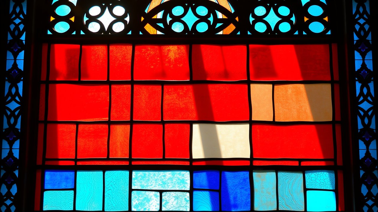 Flag of Netherlands 🇳🇱 in stained glass style