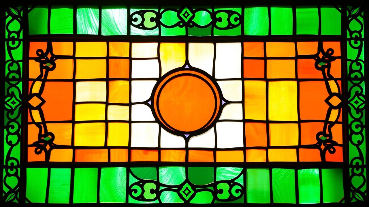 Flag of Niger 🇳🇪 in stained glass style