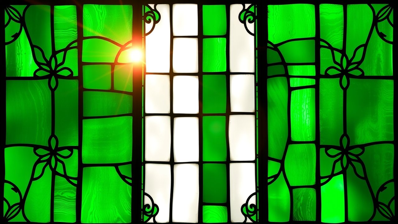 Flag of Nigeria 🇳🇬 in stained glass style