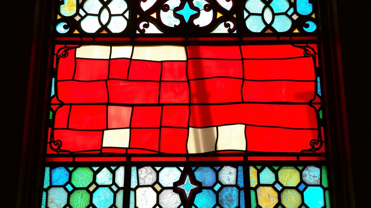 Flag of Poland 🇵🇱 in stained glass style