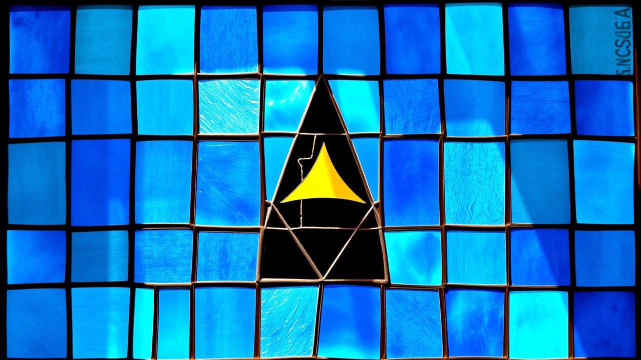 Flag of Saint Lucia 🇱🇨 in stained glass style