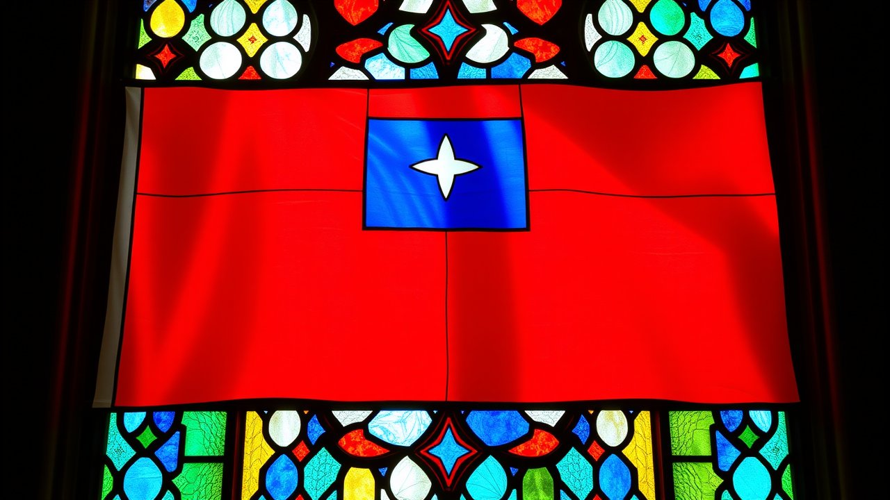 Flag of Samoa 🇼🇸 in stained glass style