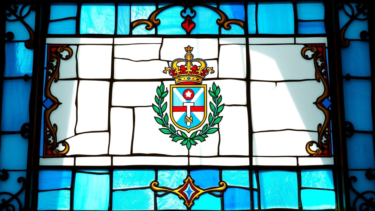 Flag of San Marino 🇸🇲 in stained glass style