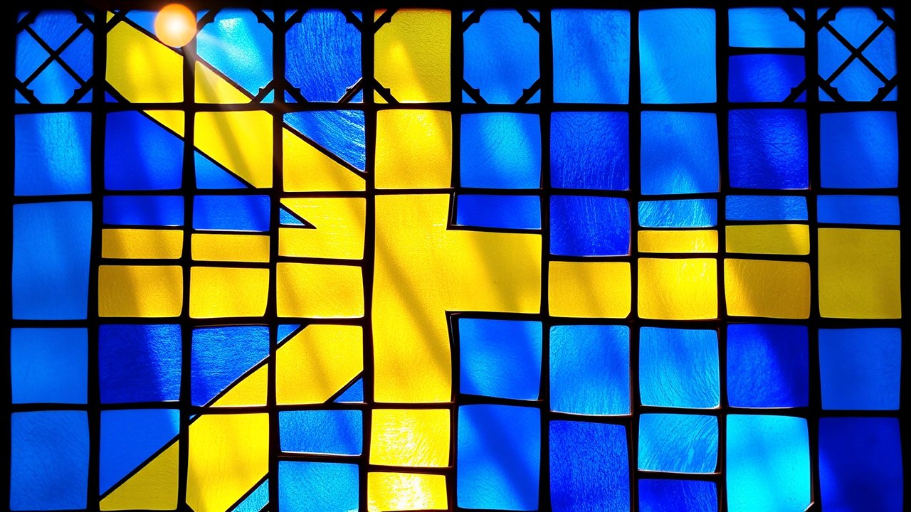 Flag of Sweden 🇸🇪 in stained glass style