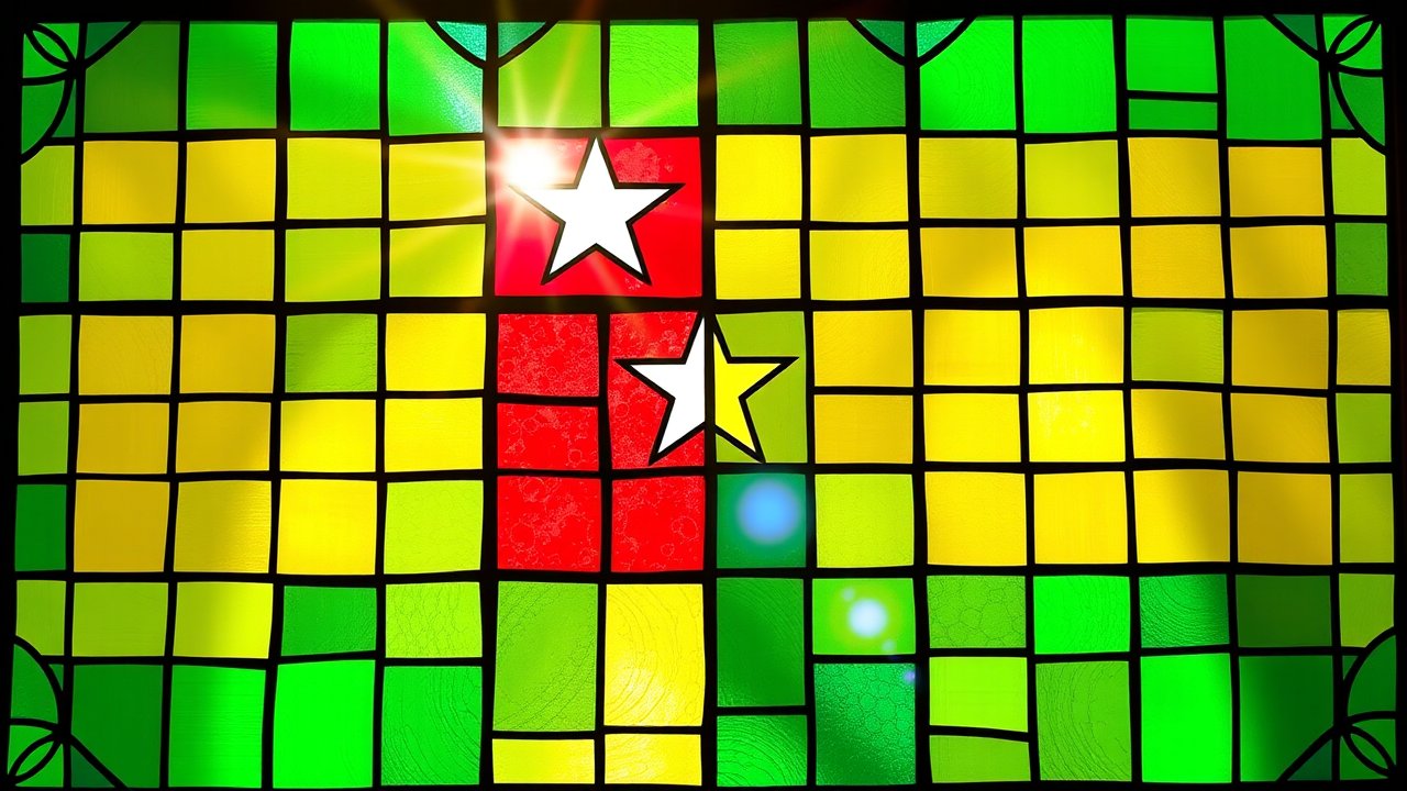 Flag of Togo 🇹🇬 in stained glass style