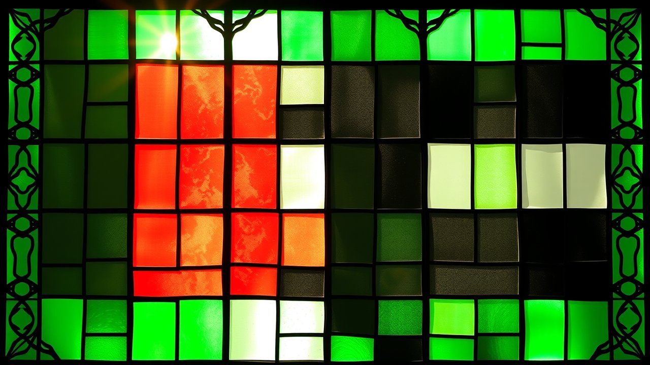 Flag of United Arab Emirates 🇦🇪 in stained glass style