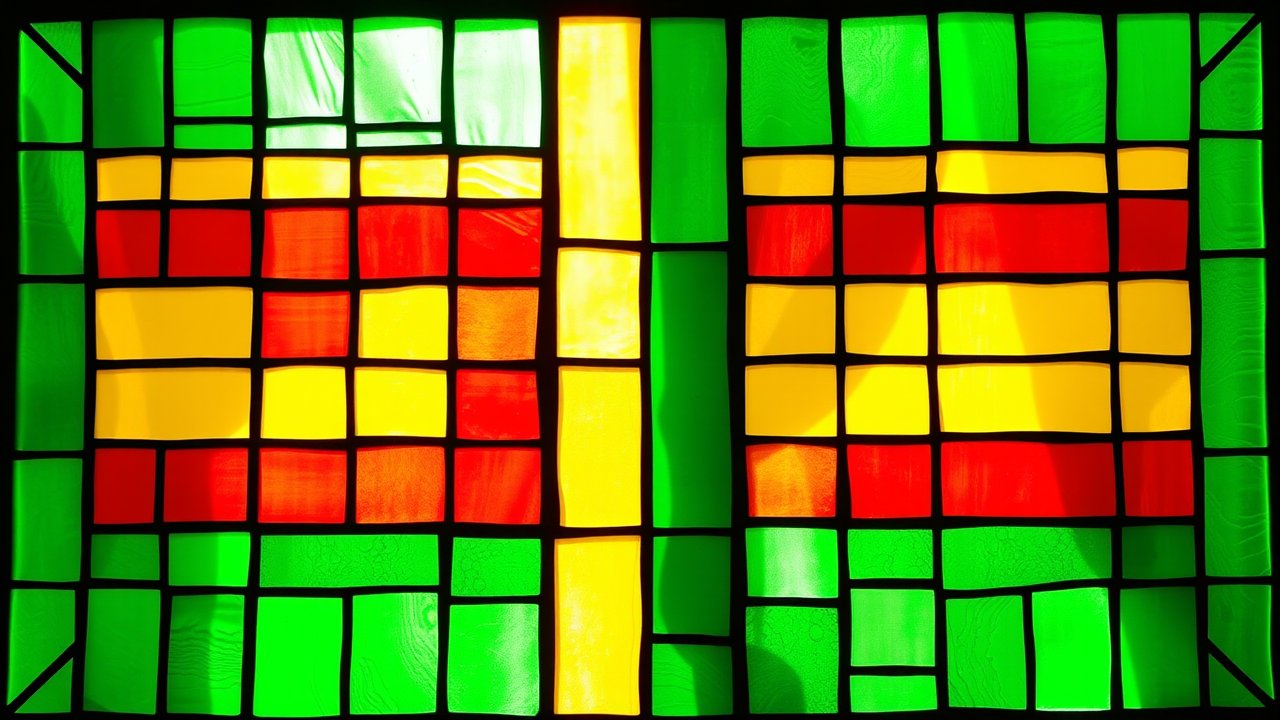 Flag of Benin 🇧🇯 in stained glass style