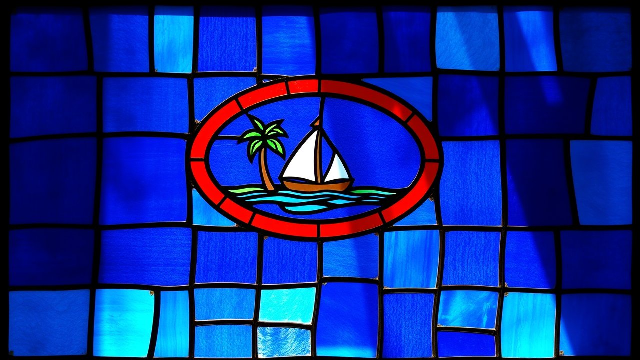 Flag of Guam 🇬🇺 in stained glass style