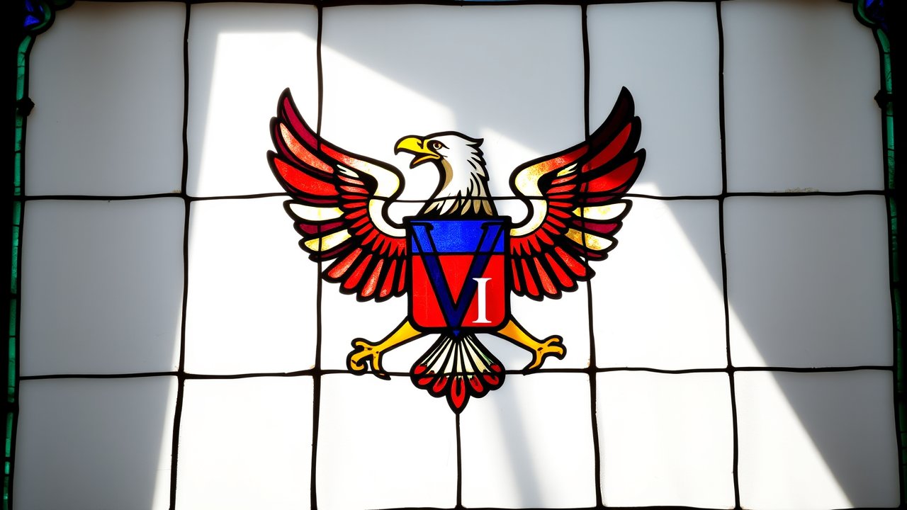 Flag of U.S. Virgin Islands 🇻🇮 in stained glass style