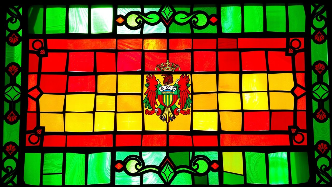 Flag of Bolivia 🇧🇴 in stained glass style