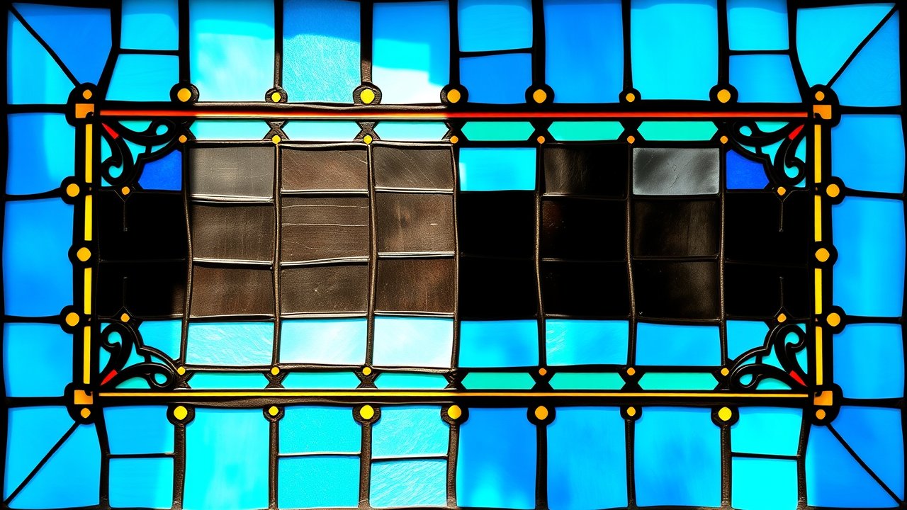 Flag of Botswana 🇧🇼 in stained glass style