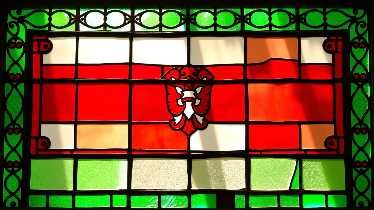 Flag of Bulgaria 🇧🇬 in stained glass style