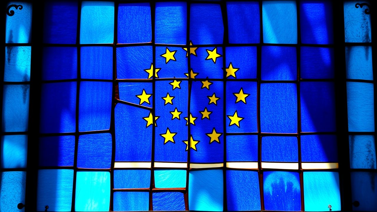 Flag of Cape Verde 🇨🇻 in stained glass style