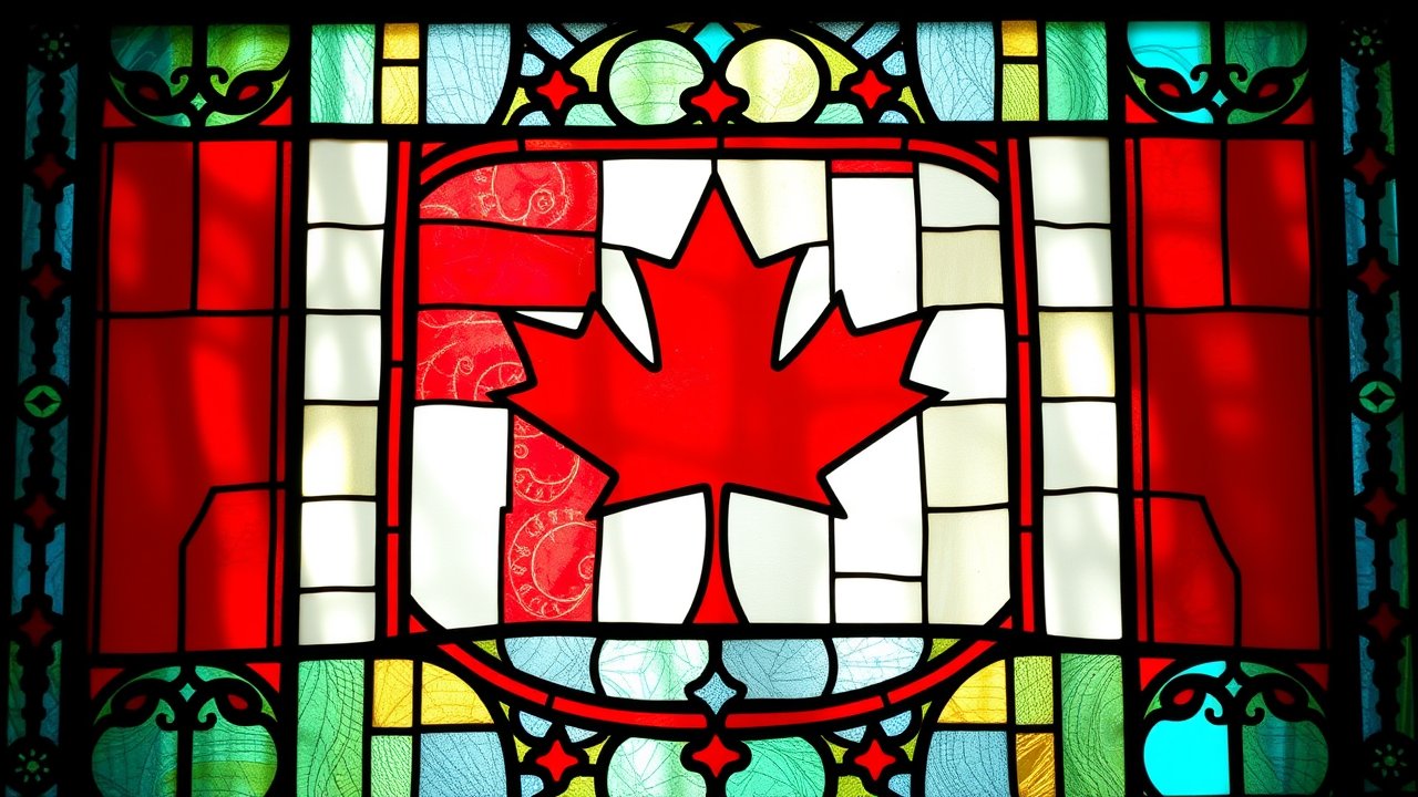 Flag of Canada 🇨🇦 in stained glass style