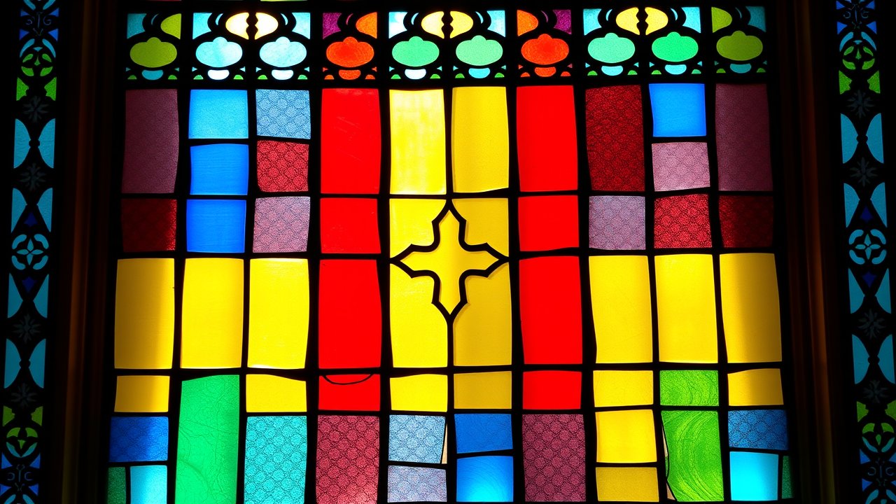 Flag of Chad 🇹🇩 in stained glass style