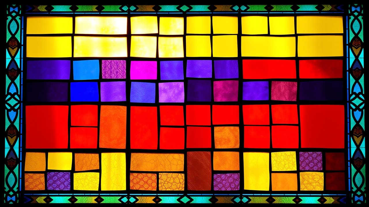 Flag of Colombia 🇨🇴 in stained glass style