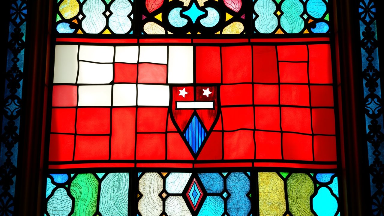 Flag of Czech Republic 🇨🇿 in stained glass style