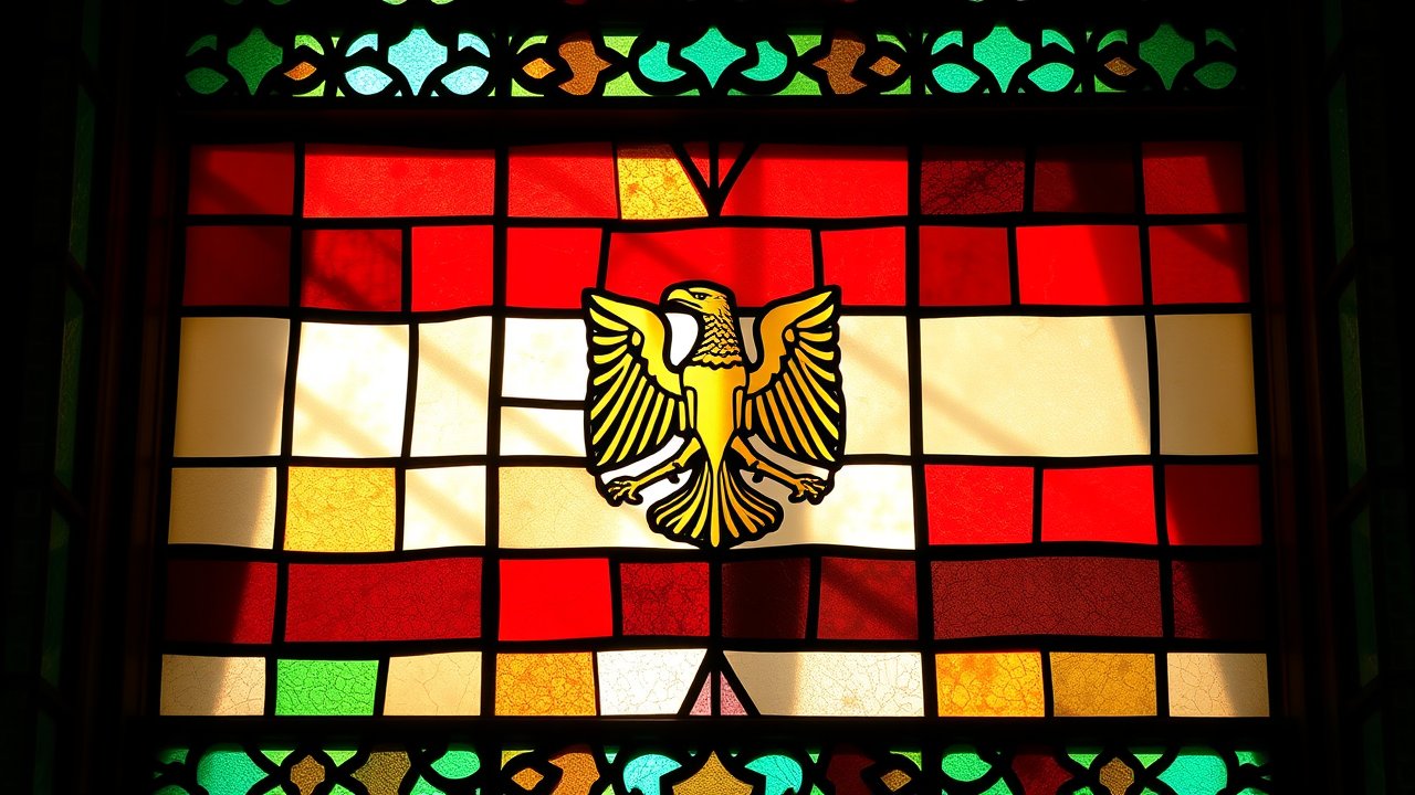 Flag of Egypt 🇪🇬 in stained glass style