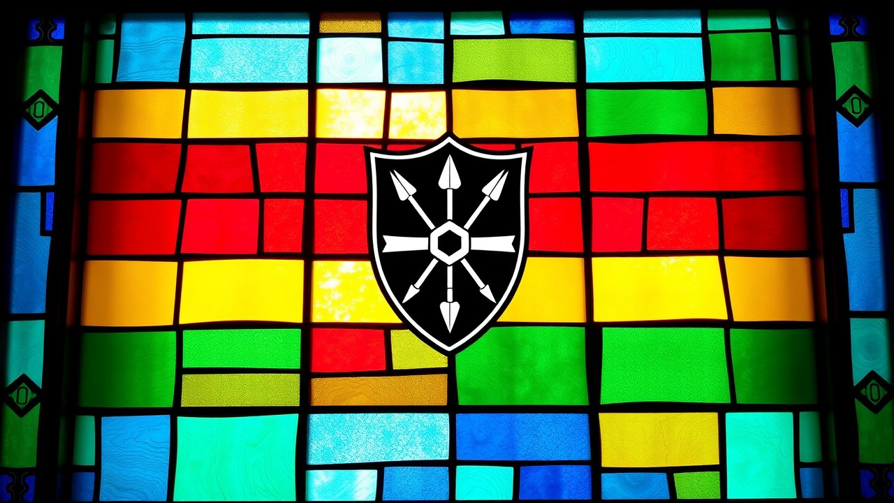 Flag of Eswatini 🇸🇿 in stained glass style