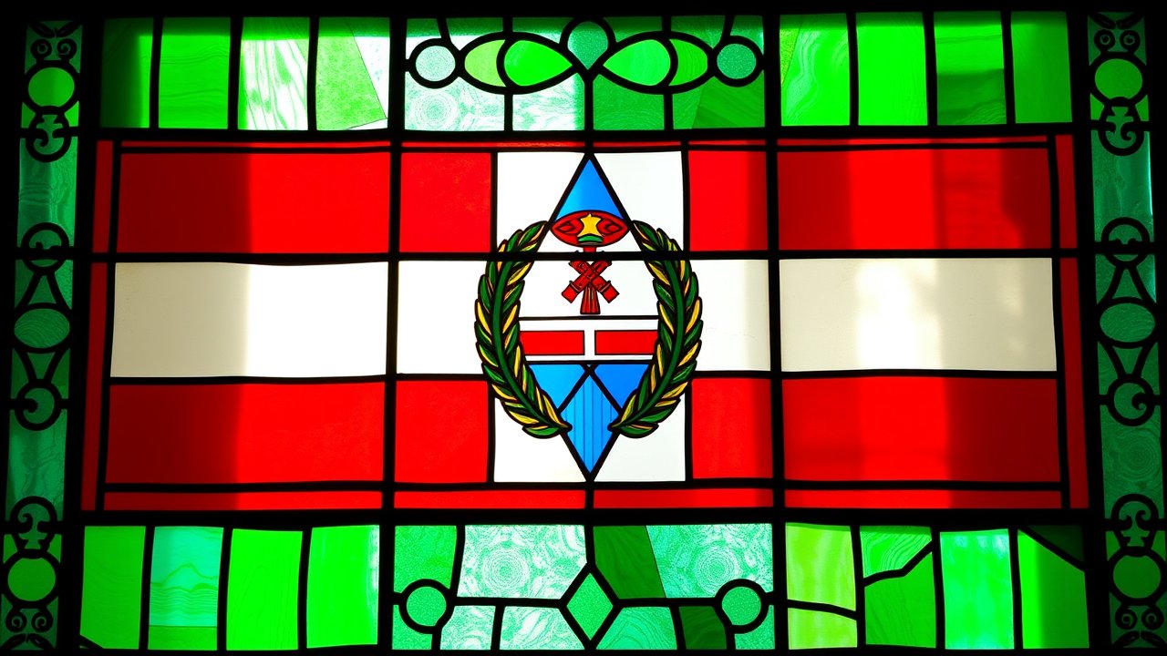 Flag of Equatorial Guinea 🇬🇶 in stained glass style