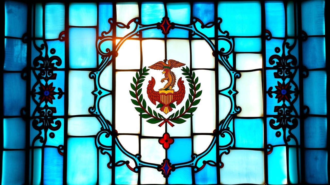 Flag of Guatemala 🇬🇹 in stained glass style