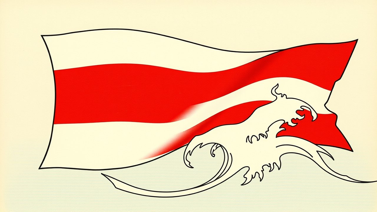 Flag of Luxembourg 🇱🇺 in ukiyo-e woodblock style