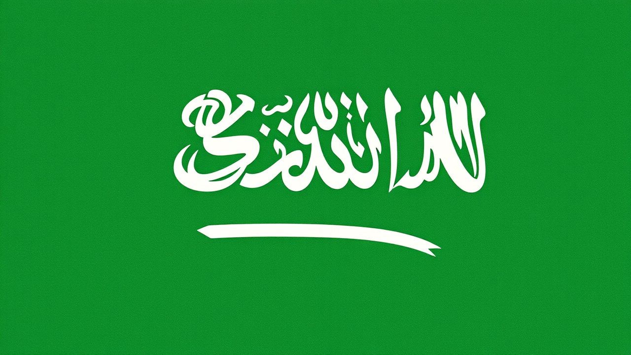 Flag of Saudi Arabia 🇸🇦 in ukiyo-e woodblock style