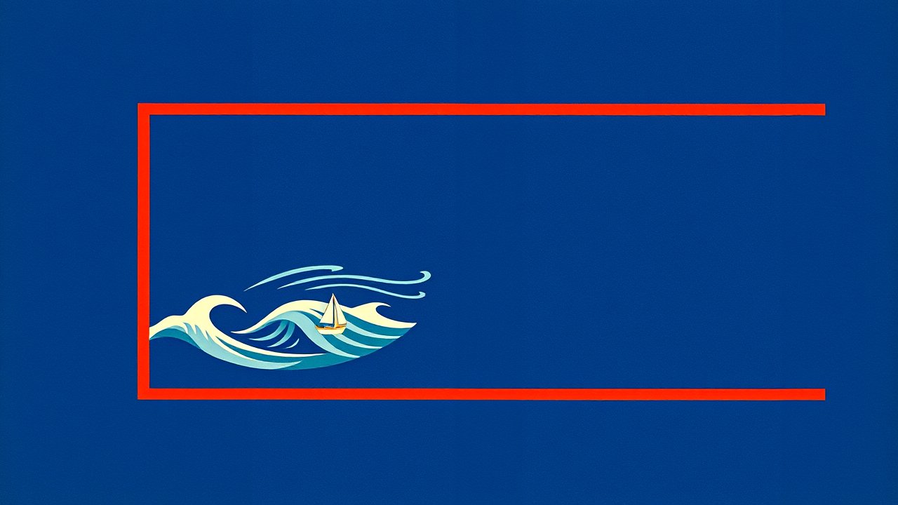 Flag of Guam 🇬🇺 in ukiyo-e woodblock style