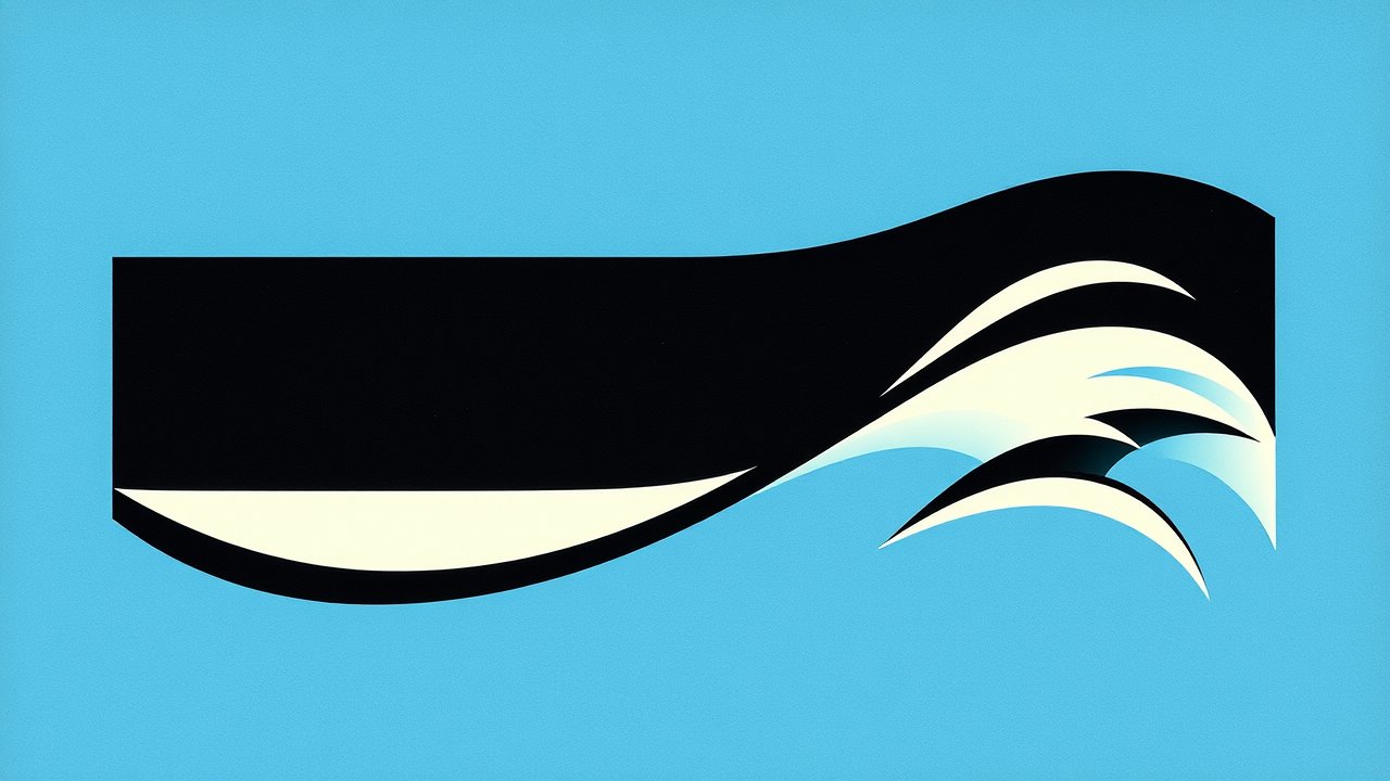 Flag of Botswana 🇧🇼 in ukiyo-e woodblock style