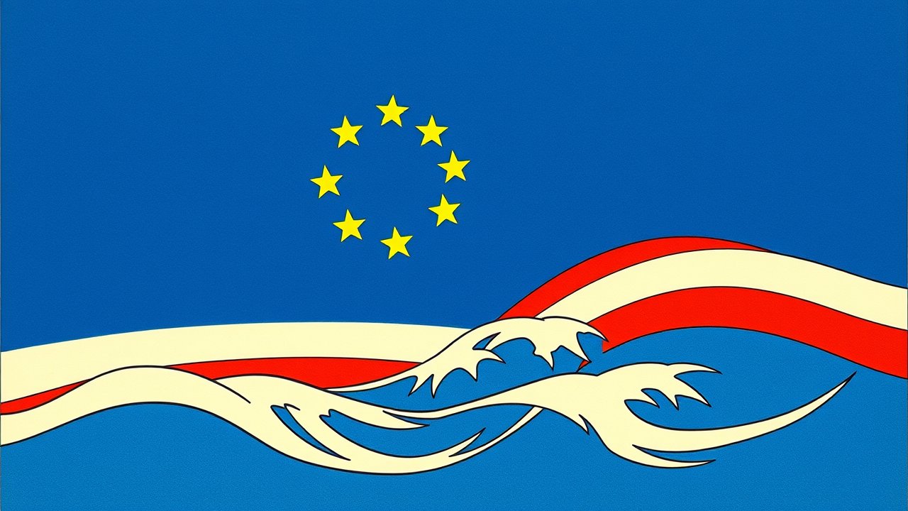 Flag of Cape Verde 🇨🇻 in ukiyo-e woodblock style