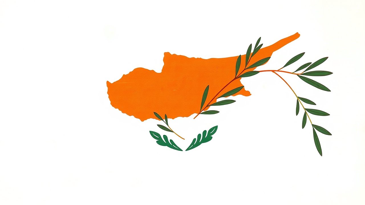 Flag of Cyprus 🇨🇾 in ukiyo-e woodblock style