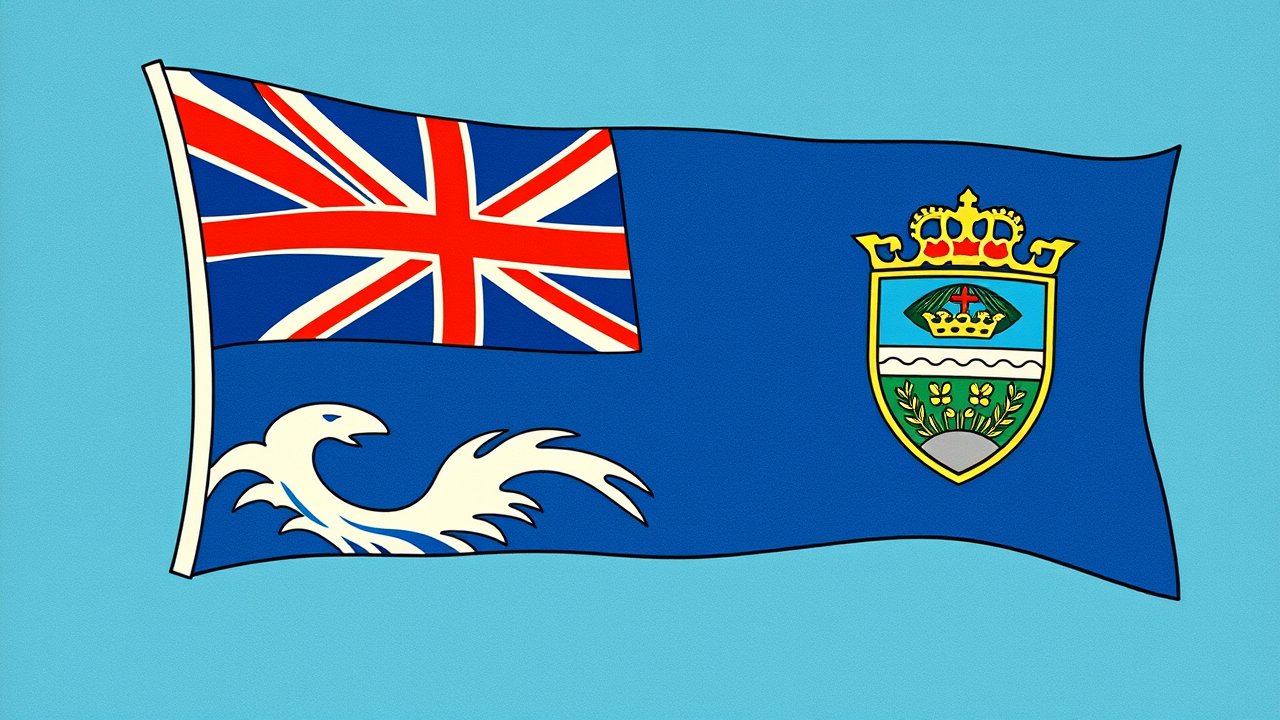 Flag of Fiji 🇫🇯 in ukiyo-e woodblock style