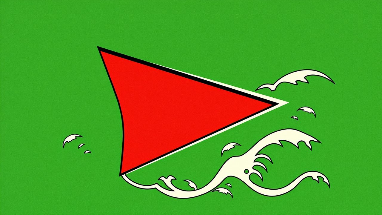 Flag of Guyana 🇬🇾 in ukiyo-e woodblock style