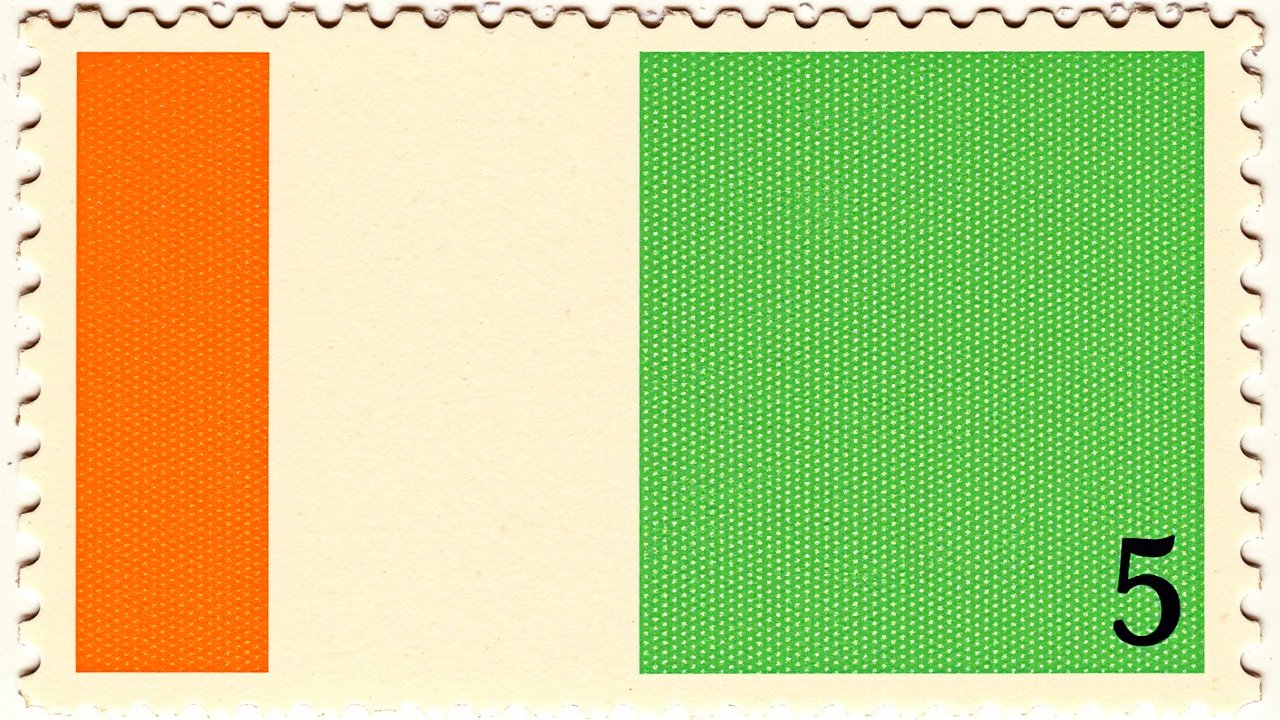 Flag of Côte d’Ivoire 🇨🇮 in vintage postage stamp style