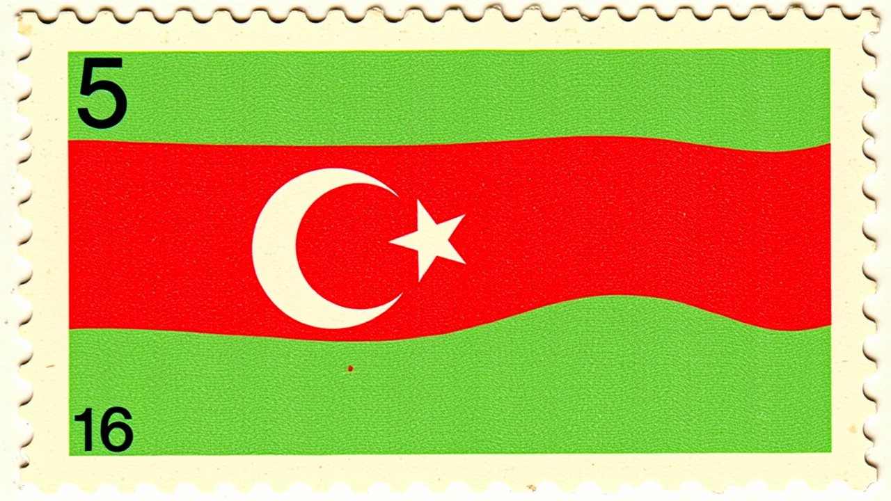 Flag of Libya 🇱🇾 in vintage postage stamp style