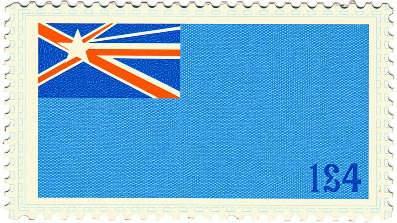 Flag of Marshall Islands 🇲🇠in vintage postage stamp style