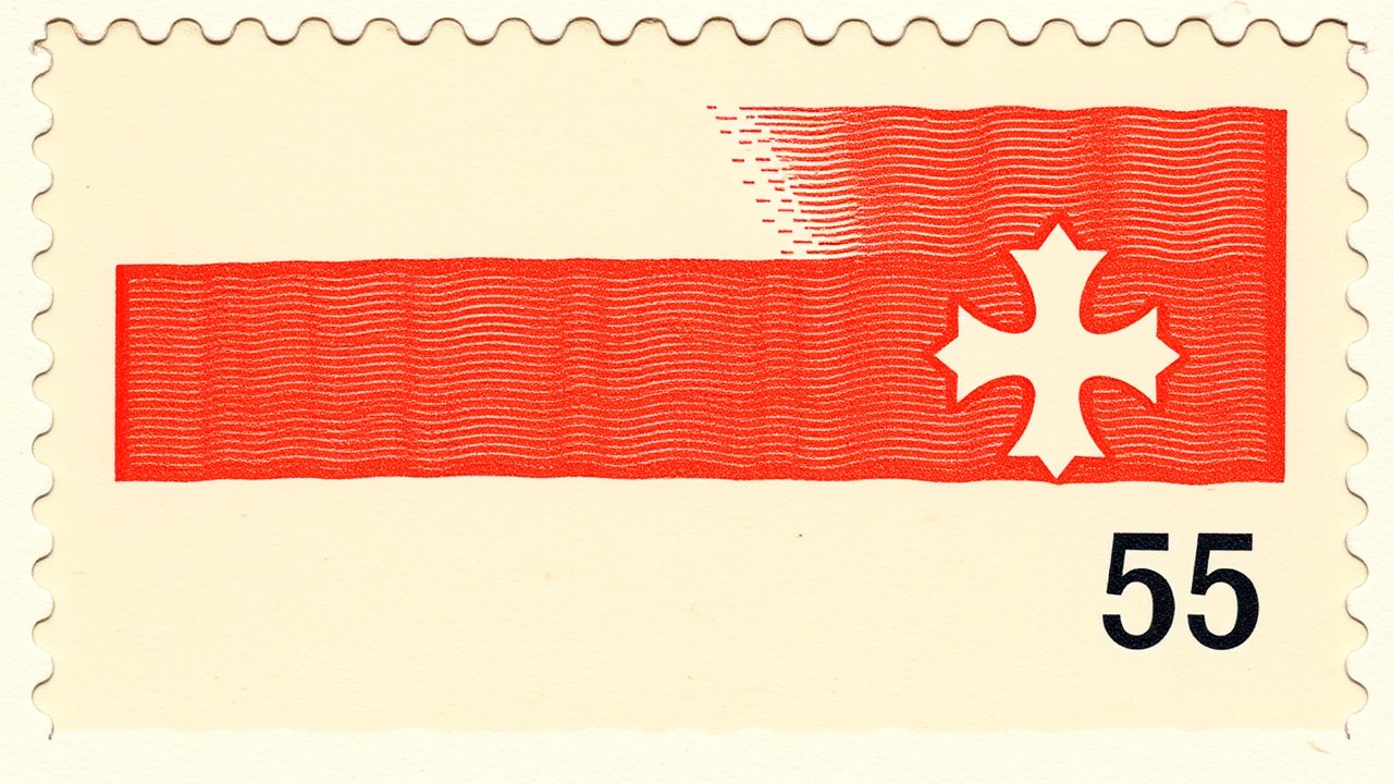 Flag of Monaco 🇲🇨 in vintage postage stamp style