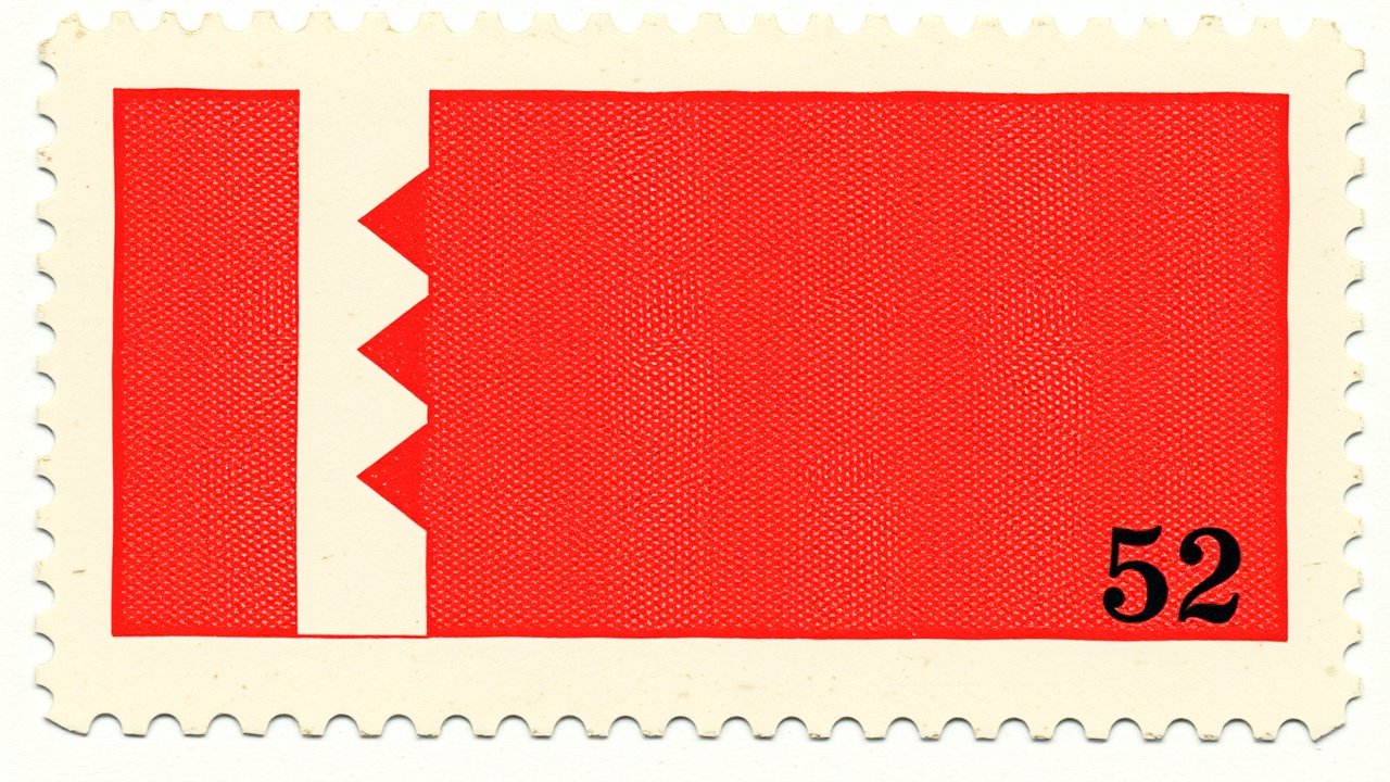 Flag of Bahrain 🇧🇭 in vintage postage stamp style