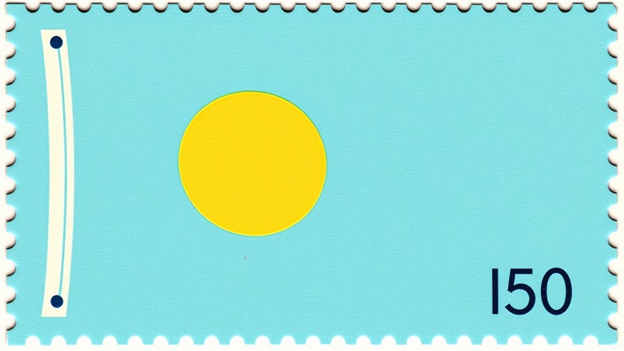 Flag of Palau 🇵🇼 in vintage postage stamp style