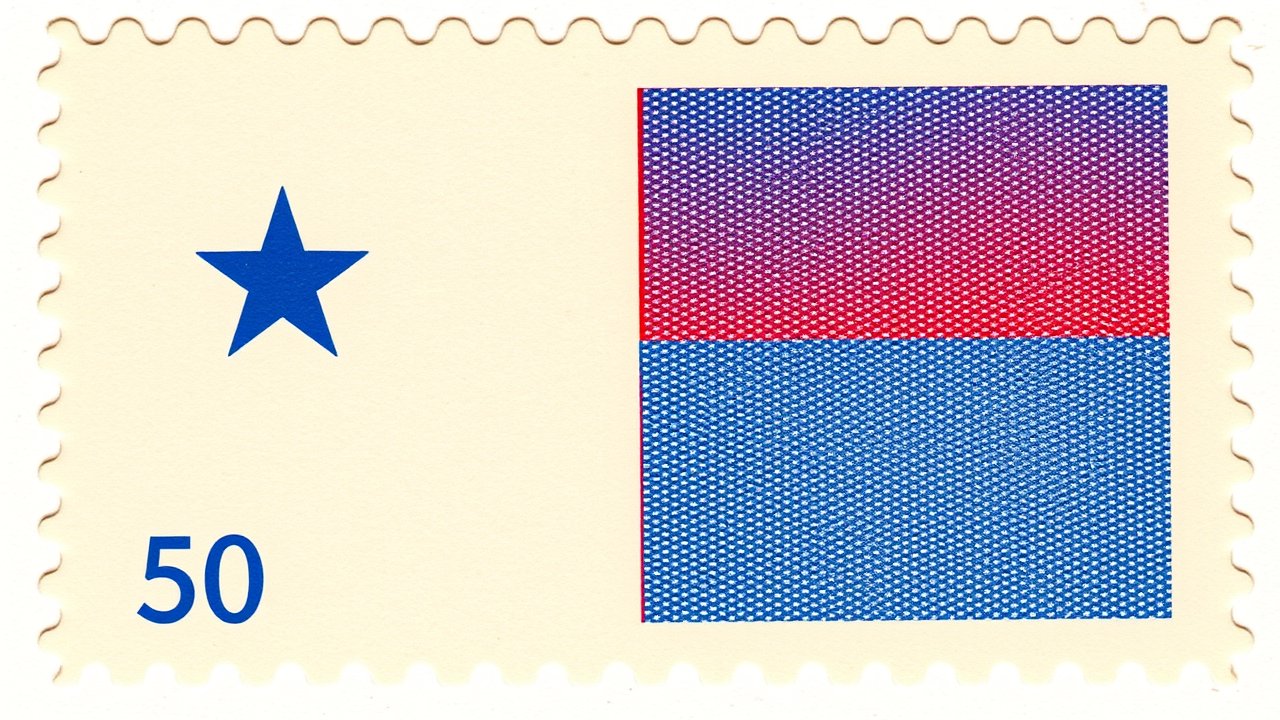 Flag of Panama 🇵🇦 in vintage postage stamp style