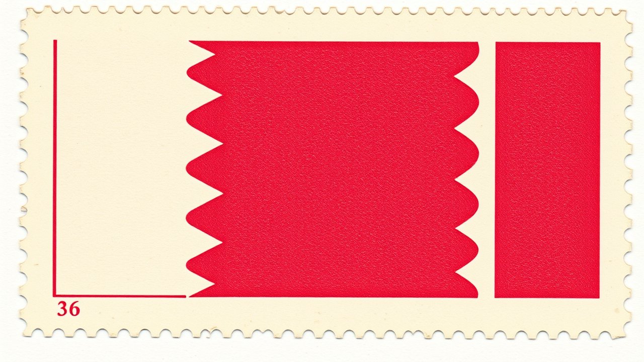 Flag of Qatar 🇶🇦 in vintage postage stamp style