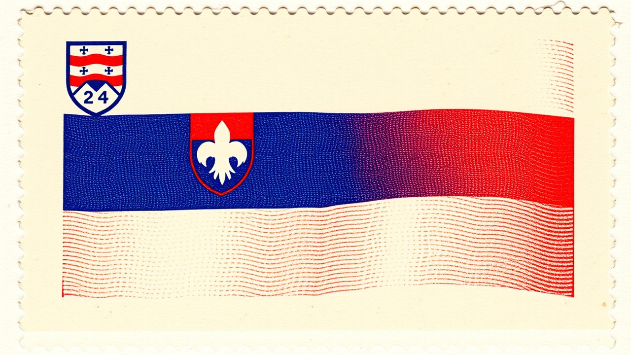Flag of Slovenia 🇸🇮 in vintage postage stamp style