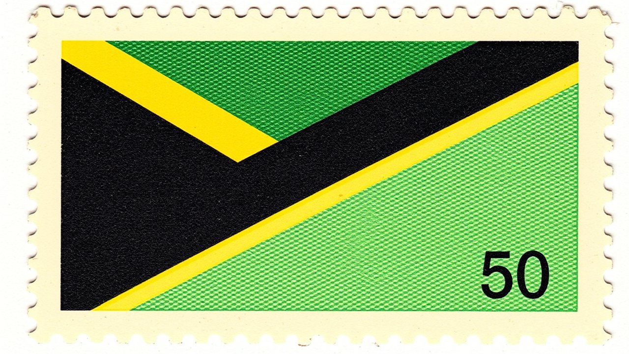 Flag of Tanzania 🇹🇿 in vintage postage stamp style