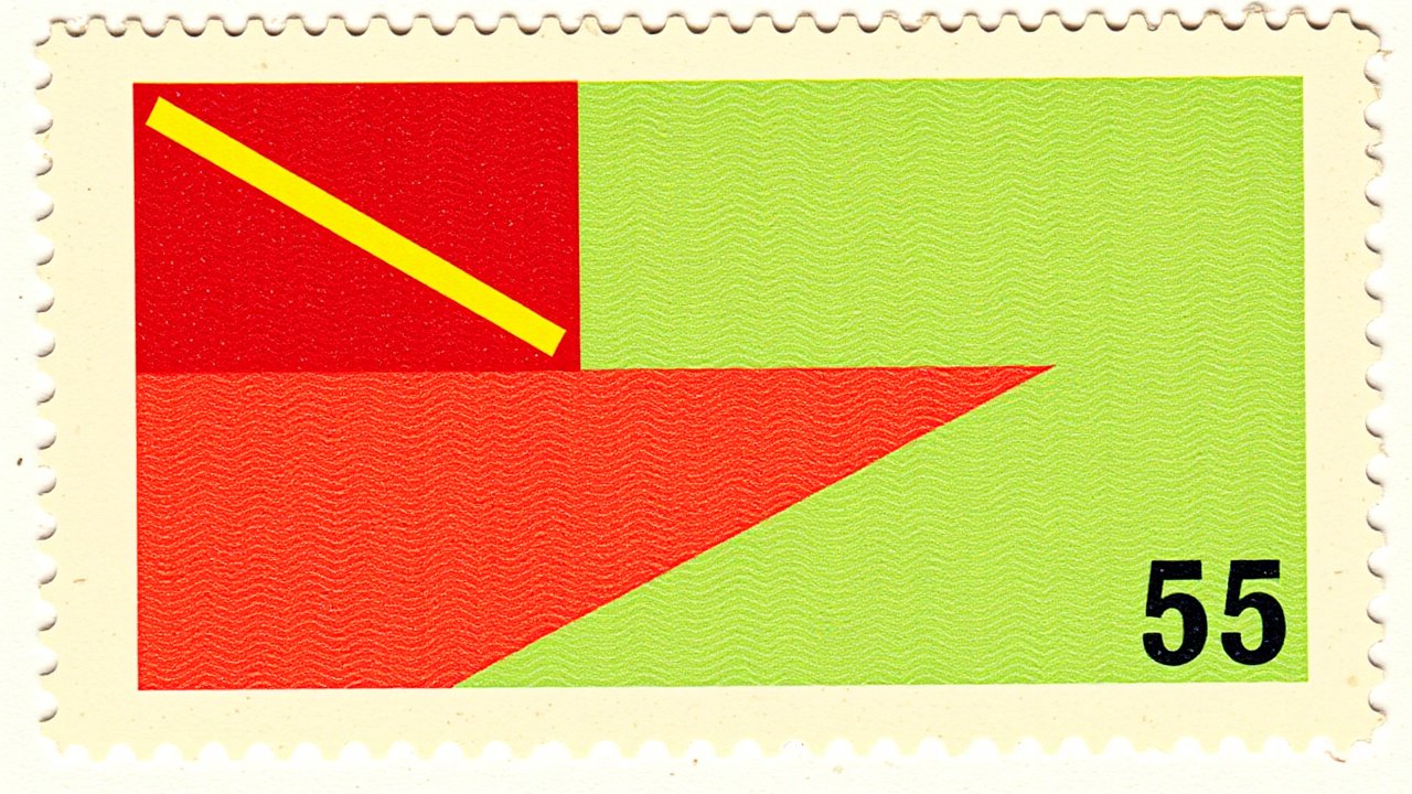 Flag of Vanuatu 🇻🇺 in vintage postage stamp style