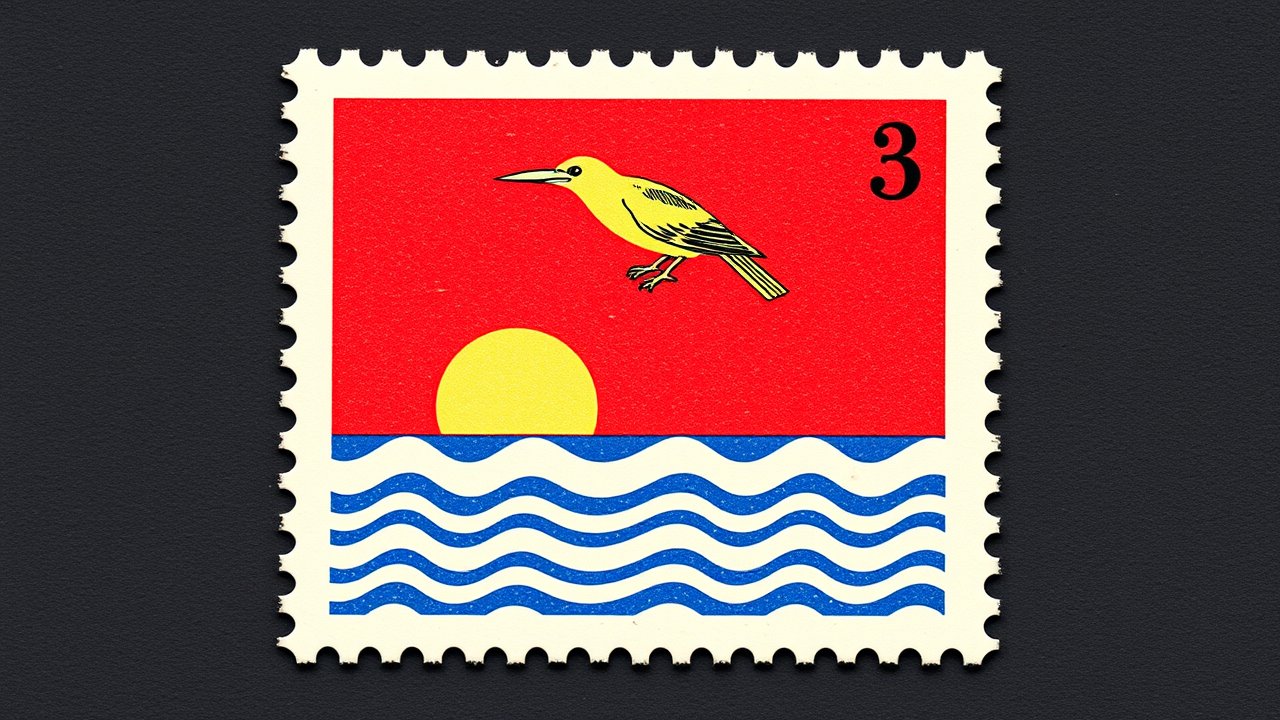 Flag of Kiribati 🇰🇮 in vintage postage stamp style