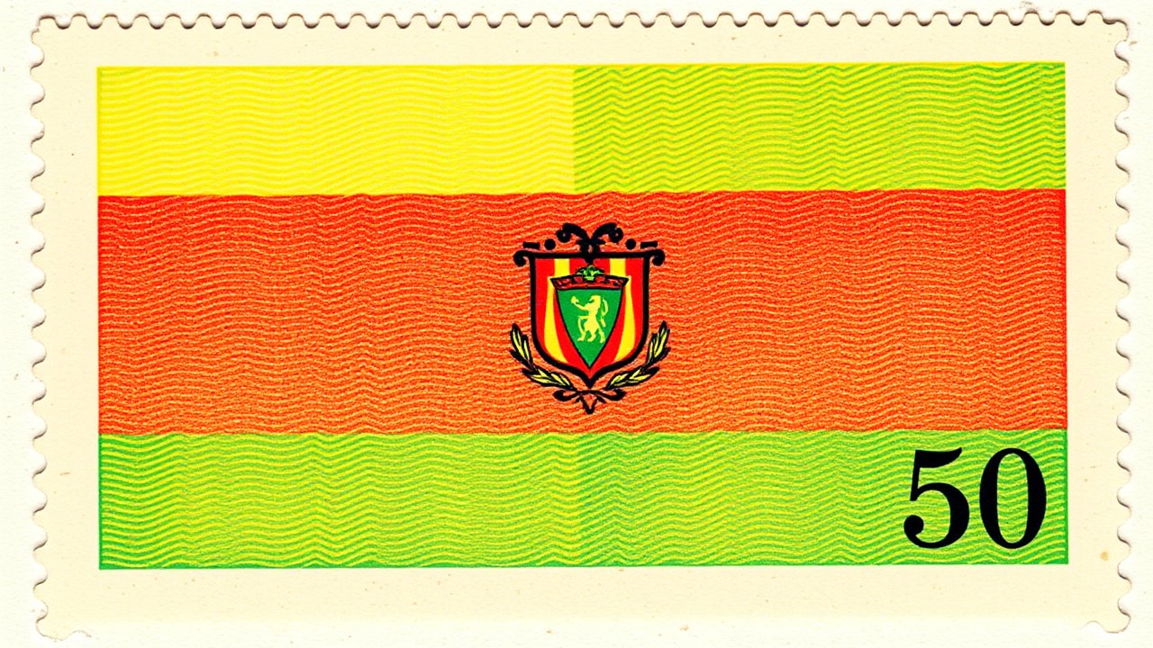 Flag of Bolivia 🇧🇴 in vintage postage stamp style