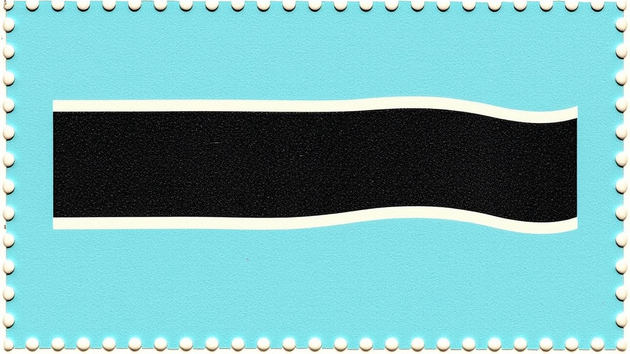 Flag of Botswana 🇧🇼 in vintage postage stamp style