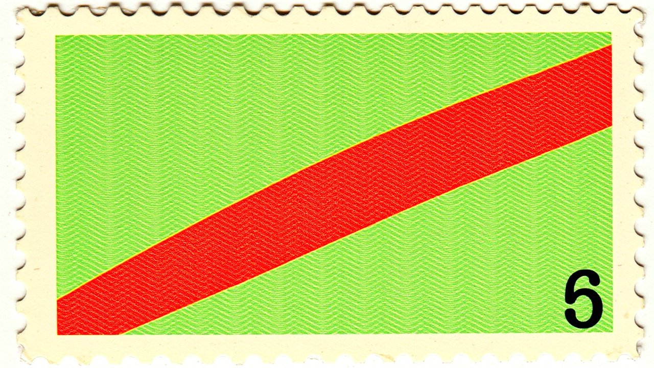 Flag of Congo 🇨🇬 in vintage postage stamp style