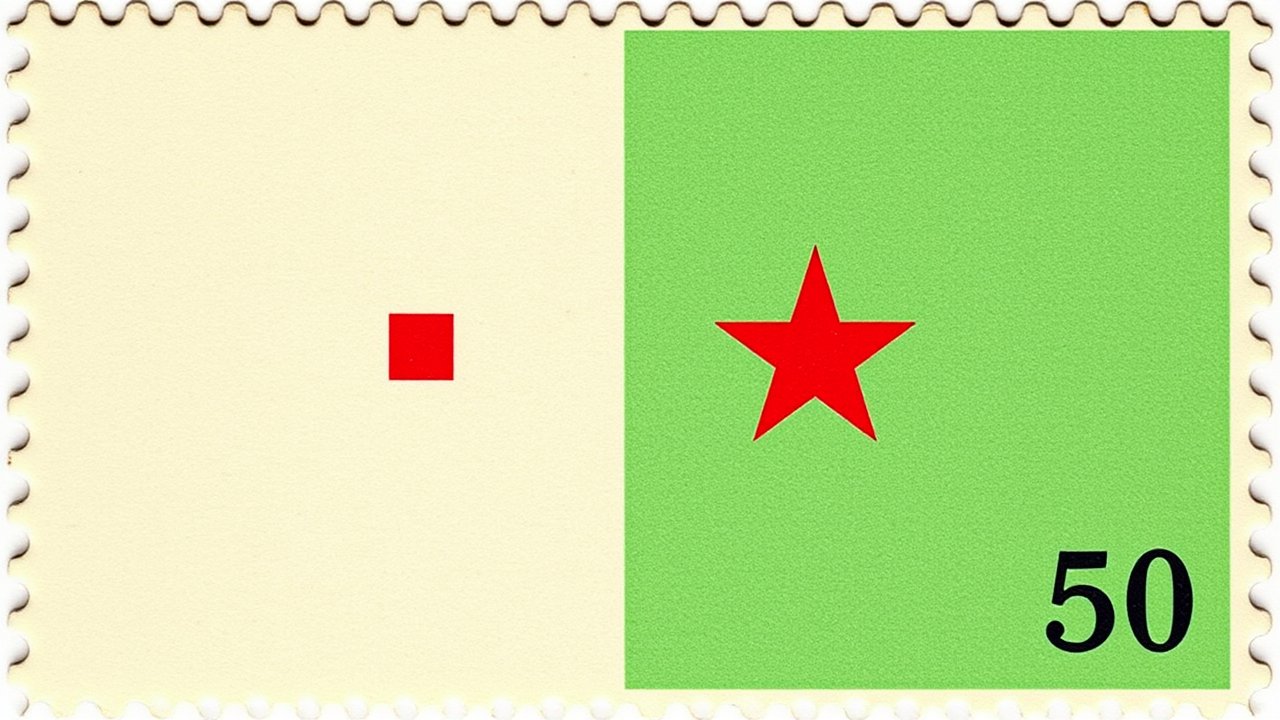 Flag of Djibouti 🇩🇯 in vintage postage stamp style